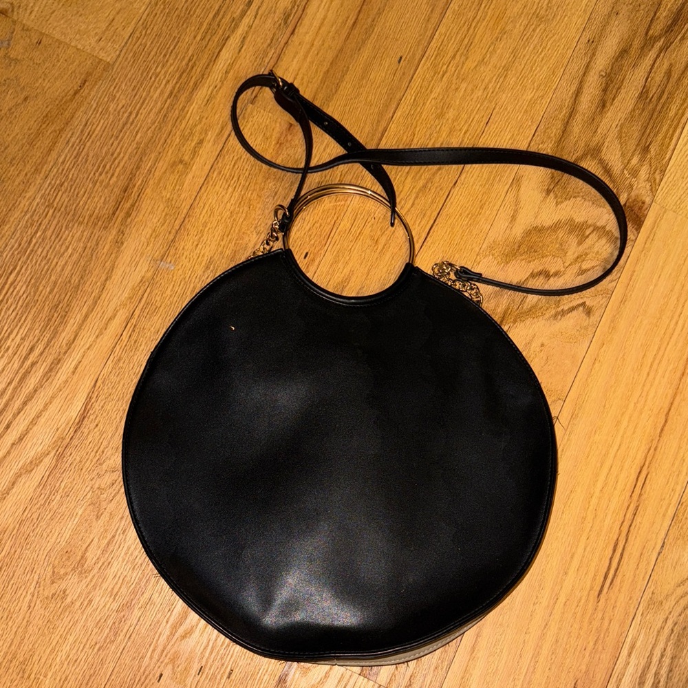 Express Black Circle Crossbody Bag